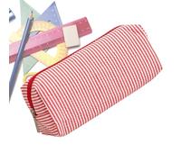 Astuccio per matite | Grazioso astuccio grande capacità, materiale scolastico con chiusura lampo per pennelli da trucco, beauty case | classe quotidiana lezioni d'arte ufficio lavoro S, Colore: rosso