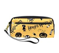 Astuccio per matite, Halloween, zombie, ragno, pipistrello, zucca, portapenne in pelle PU con cerniera, per ragazzi e ragazze, forniture per la scuola e l'ufficio