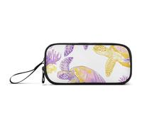 Astuccio per matite in nylon con tartaruga viola, grande capacità, astuccio per matite e matite, organizer per cancelleria per donne delle scuole medie