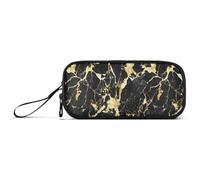 Astuccio per matite in nylon nero oro irregolare arte marmo per bambini grande capacità scuola astuccio cancelleria borsa per ufficio adolescenti