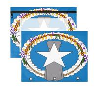 Astuccio per matite in plastica robusta cartella per 3 raccoglitori ad anelli, confezione da 2 bandiere per insegnanti, ritorno a scuola, delle Isole Marianne settentrionali