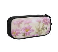 Astuccio per matite in stile retrò con stampa di fiori rosa, astuccio per trucchi e gioielli, scatola portatile da viaggio per gioielli, nero, Nero , Taglia unica, Astuccio portamatite