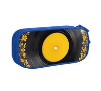 Astuccio per matite in vinile per ragazzi e ragazze con fiori e CD, grande astuccio per penne da scrivania, organizer per cancelleria, astuccio per scuola e ufficio, borsa per il trucco con cerniera