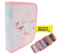 Astuccio per matite itenga per ragazzi, 28 pezzi inclusi - Astuccio per studenti con 1 cerniera, penne, righello e accessori - Astuccio per matite per scuola primaria, Unicorno