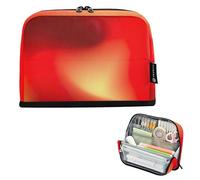 Astuccio per matite moderno liscio sfumato rosso arancione con cerniera astuccio grande astuccio per matite carino astuccio per ragazze cartone animato organizzatore per il rientro a scuola forniture