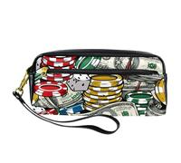 Astuccio per matite, patatine fritte e rotolo di dollaro, astuccio in pelle PU con cerniera, per ragazzi e ragazze, per scuola e ufficio