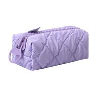 Astuccio per matite, penne, pennarelli, con cerniera, astuccio da viaggio, trousse per cosmetici, organizer per studenti, adulti, adolescenti, bambini (L-viola)