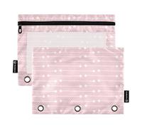 Astuccio per matite per bambini con finestra trasparente astratta linea pesca astuccio organizer grande capacità 3 anelli raccoglitori cartelle per forniture per ufficio multicolore 2 PZ