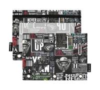 Astuccio per matite per bambini con finestra trasparente colorato abbagliante graffiti astuccio organizer grande e robusto astuccio 3 anelli per forniture per ufficio multicolore 2 pezzi