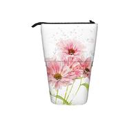 Astuccio per matite Pink Daisy Flower Spring Art Pen Telescopic Holder Stationery Storage Stand Pouch Materiale scolastico per Student Artist Office Nurse