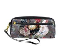 Astuccio per matite, pittura ad acquerello con gallina su prateria, astuccio in pelle PU per cancelleria con cerniera, per ragazzi e ragazze, forniture per la scuola e l'ufficio