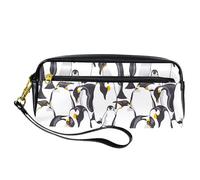 Astuccio per matite, portapenne con famiglia di pinguini imperatori, astuccio in pelle PU con cerniera, per ragazzi e ragazze, articoli per la scuola e l'ufficio