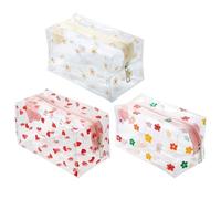 Astuccio Per Matite Stampato Con Cartoni Animati Da 3 Pezzi, Astuccio Trasparente, Custodia Impermeabile, Borsa Per Cosmetici In Pvc, Borsa Da Viaggio, Borsa Da Toilette Di Grande Capacità