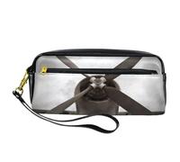 Astuccio per matite, stile vintage, con elica di aereo da guerra, in pelle PU, con cerniera, per ragazzi e ragazze, per scuola e ufficio