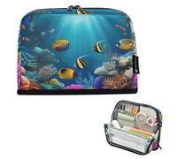 Astuccio per matite subacqueo colorato pesce luminoso grande astuccio per matite con cerniera astuccio carino portapenne per ragazze estetica per bambini cancelleria per il rientro a scuola