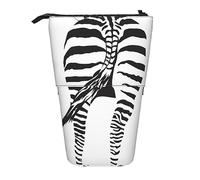 Astuccio per matite telescopico Durevole Zebra Back Sketch Standing Pencil Bag per cancelleria per ufficio Astuccio per matite Pop Up Pencil Bag Stand Up Pen Pencil Pouch per lavoro Holiday Gift 7 ×