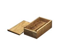 Astuccio per monete, Scatola portamonete in legno massello di canfora | Portamonete marrone da 40 pezzi da 51-52 mm