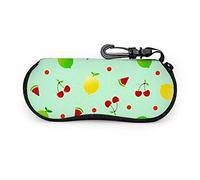 Astuccio per occhiali, modello di frutta Fresh Mix Fruits Lemon Occhiali da sole Custodia morbida Custodia per occhiali con cerniera in neoprene ultraleggero con moschettone, Custodia per occhiali da