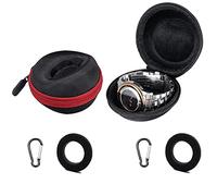 Astuccio per Orologio, 2 Pezzi Custodia Singola, Custodia da Viaggio, Guarda Jewelry Box con Moschettone - per Uomo Donna, Gioielli, Collana, Bracciale (Nero, Rosso)
