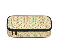 Astuccio per penna di grande capacità per Adluts Borsa organizer per trucco per bambini Adluts Astuccio per penna multiuso Scatola cancelleria per ufficio per viaggi di lavoro scolastici, fiore aran