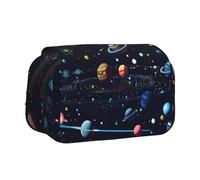 Astuccio per penne a conchiglia con stampa di mappa della costellazione delle stelle, tasche con cerniera, grande capacità per forniture artistiche e viaggi