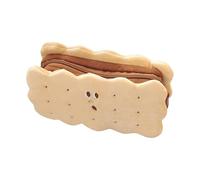 Astuccio per penne, a forma di biscotto, in peluche, ad alta capacità, per ragazze, adulti, borsa creativa con cerniera per materiale scolastico e uso ufficio