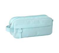 Astuccio per penne, astuccio per forniture a due scomparti con maniglia di trasporto, astuccio scolastico in tessuto Oxford, per ragazze, ragazzi, donne, uomini, scuola, università, classe di viaggio