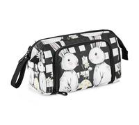Astuccio per penne con scritta "Mr & Mrs" per il giorno di Pasqua, grande capacità, astuccio portatile con cerniera, per uomo e college
