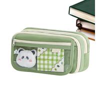 Astuccio per penne di grande capacità, astuccio per cancelleria con panda, astuccio estetico per scuola elementare, scuola media, università, Verde, Refer to description, Unisex