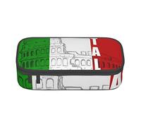 Astuccio per penne di grande capacità con bandiera italiana Colosseo romano Borsa per matite di grande capacità per studenti Astuccio di cancelleria Scatola di matita Organizer da scrivania con