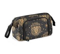 Astuccio per penne di grande capacità con scomparti per matite con manico astuccio con cerniera per bambini scuola materna gotico leone d'oro estuche para lapices mujer