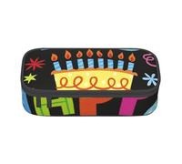Astuccio per penne di grande capacità Happy Birthday Big Cake Borsa per matite di grande capacità per studenti Custodia di cancelleria Scatola di matita Organizzatore da scrivania con cerniera liscia
