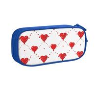 Astuccio per penne di San Valentino per ragazzi e ragazze, con cuore rosso, grande, organizer per cancelleria, per scuola, ufficio, borsa per il trucco con cerniera, rosa, 21x5x10.5cm, Astuccio per