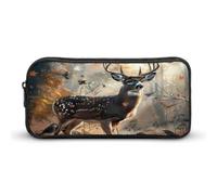 Astuccio per penne e cosmetici, con cervi che cercano nelle foreste, organizer per viaggi, ufficio