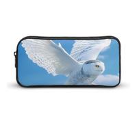 Astuccio per penne e cosmetici, con scritta "Flight of the Snowy Owl", organizer per viaggi, ufficio
