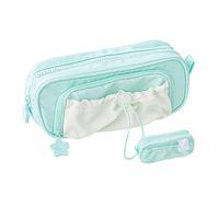 Astuccio per penne, grande capacità, 8,27 x 3,35 x 2,2 pollici, organizer per scuola, chiusura lampo per penne, scuola e viaggi, Kindergarten Craft Used by Teens Kids Girls, verde, Se référer au