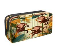 Astuccio per penne, matite, cancelleria per studenti, per ragazzi, ragazze, scuola e ufficio, con scimmie appese alle viti