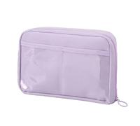 Astuccio per ragazze, astuccio per matite cartoni animati, grande astuccio con 12 scomparti, portatile, resistente, pratico astuccio per matite con grande capacità per scuola e riso, Lilla, vedi