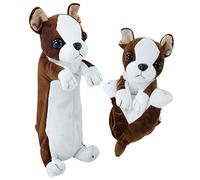 Astuccio per ragazzi, astuccio 3D in peluche a forma di cane, BB FUNHOUSE, morbido astuccio per cancelleria con animali in stile cartone animato, per articoli scolastici, ragazze, studenti, marrone