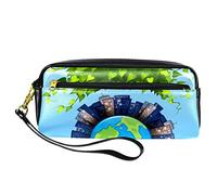 Astuccio per ragazzi e ragazze con cerniera, Save The Energy Earth Student Pencil Pouch Desk Stationery Organizer per scuola, lavoro, ufficio, Multicolore, Astuccio portamatite