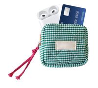 Astuccio per rossetti, a scacchi, astuccio organizer portatile per | Struttura compatta in tessuto, spazio di archiviazione diviso, adatto per prodotti per labbra, monete, auricolari