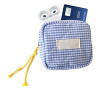 Astuccio per rossetti, a scacchi, astuccio organizer portatile per | Struttura compatta in tessuto, spazio di archiviazione diviso, adatto per prodotti per labbra, monete, auricolari