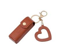- Astuccio per rossetti, piccola trousse per cosmetici, organizer per | rossetti , portatile, in pelle PU, elegante, piccola, con ciondolo a forma di amore, Caff, Consulte la descripción