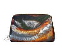 Astuccio per trucchi con candele e orchidee e pelle, lavabile, da donna, da viaggio, con cerniera, astuccio organizer, Pesci colorati che nuot, Taglia unica