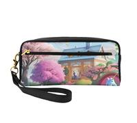 Astuccio per trucchi con unicorno, astuccio per matite su entrambi i lati, astuccio in pelle PU