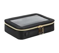 Astuccio per trucco da viaggio trasparente, borsa per trucco trasparente, borsa per trucco leggera, borsa per trucco trasparente portatile, borsa da toilette multifunzionale per voy, Nero , Se référer