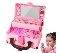 Astuccio per trucco per ragazze, gioco d'imitazione, con custodia per trucco reale per ragazze | per principianti, travestimento per feste, spettacoli di compleanno, accessorio fotografico
