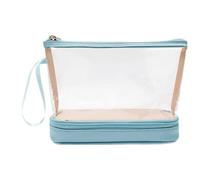 Astuccio per trucco trasparente da viaggio trasparente borsa da bagno borsa da trucco borsa da viaggio borsa cosmetica organizzatore di prodotti da toeletta custodia rangemen, blu, Se référer au