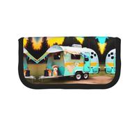 Astuccio piccolo con scritta in inglese "You Make Me Happy", astuccio per matite o penne da ufficio, Nero , Taglia unica, Organizer per borse