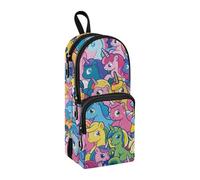 Astuccio piccolo con unicorno arcobaleno, grande capacità, con scomparto per studenti, a forma di zaino, organizer per cancelleria, astuccio per matite e pennarelli, per scuola, ufficio, lavoro,